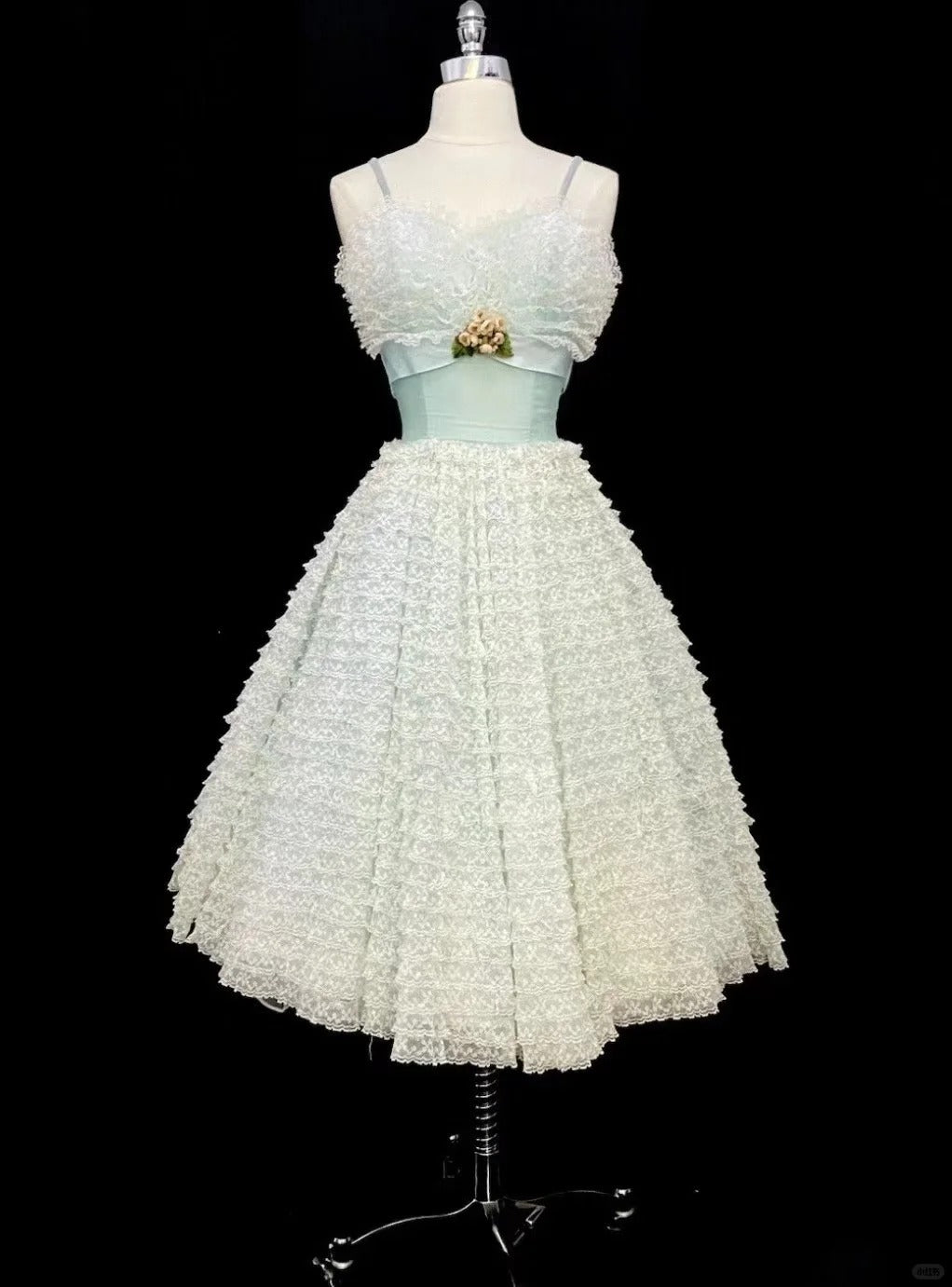 Sweet Tiffany Blue Spaghetti Straps A-Line Tulle Lace Short Prom Dresses Homecoming Dress RF0739