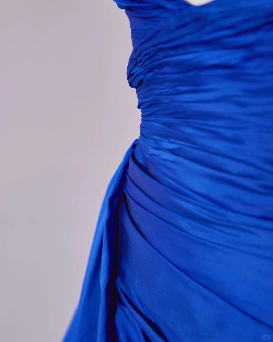 Elegant Royal Blue Strapless Mermaid Satin Long Prom Dresses Formal Evening Dress RF0745