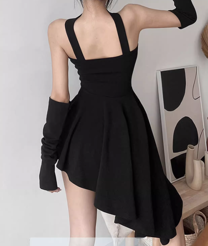 Simple Black Strapless A-Line Party Dresses Birthday Dresses  RF0812