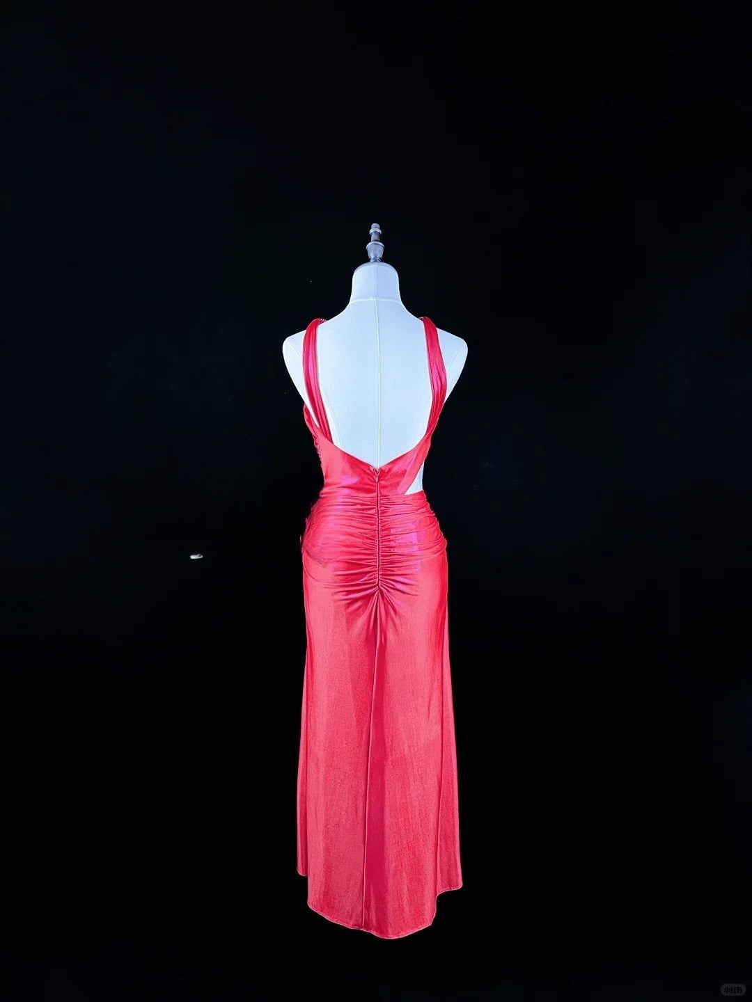 Stunning Hot Pink Halter Neck Sheath Satin Party Dresses Homecoming Dresses RF0836