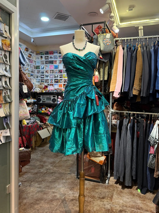Gorgeous Blue Sweetheart Neck A-Line Satin Short Prom Dresses Vintage Homecoming Dresses RF0844