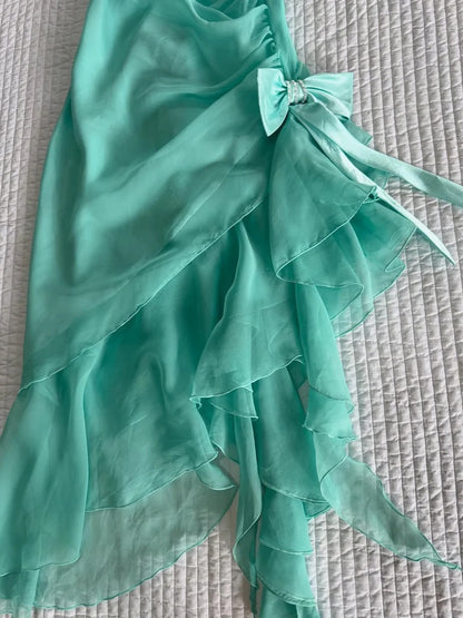 Stunning Tiffany Blue Spaghetti Straps Sheath Tulle Short Party Dresses  RF0871