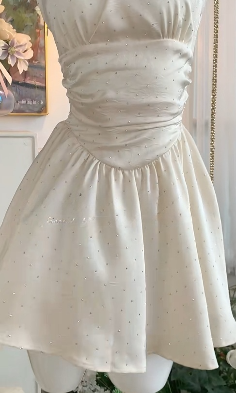 Gorgeous Apricot Halter A-Line Satin Short Party Dresses  Sweet 16 Birthday Dress RF0884