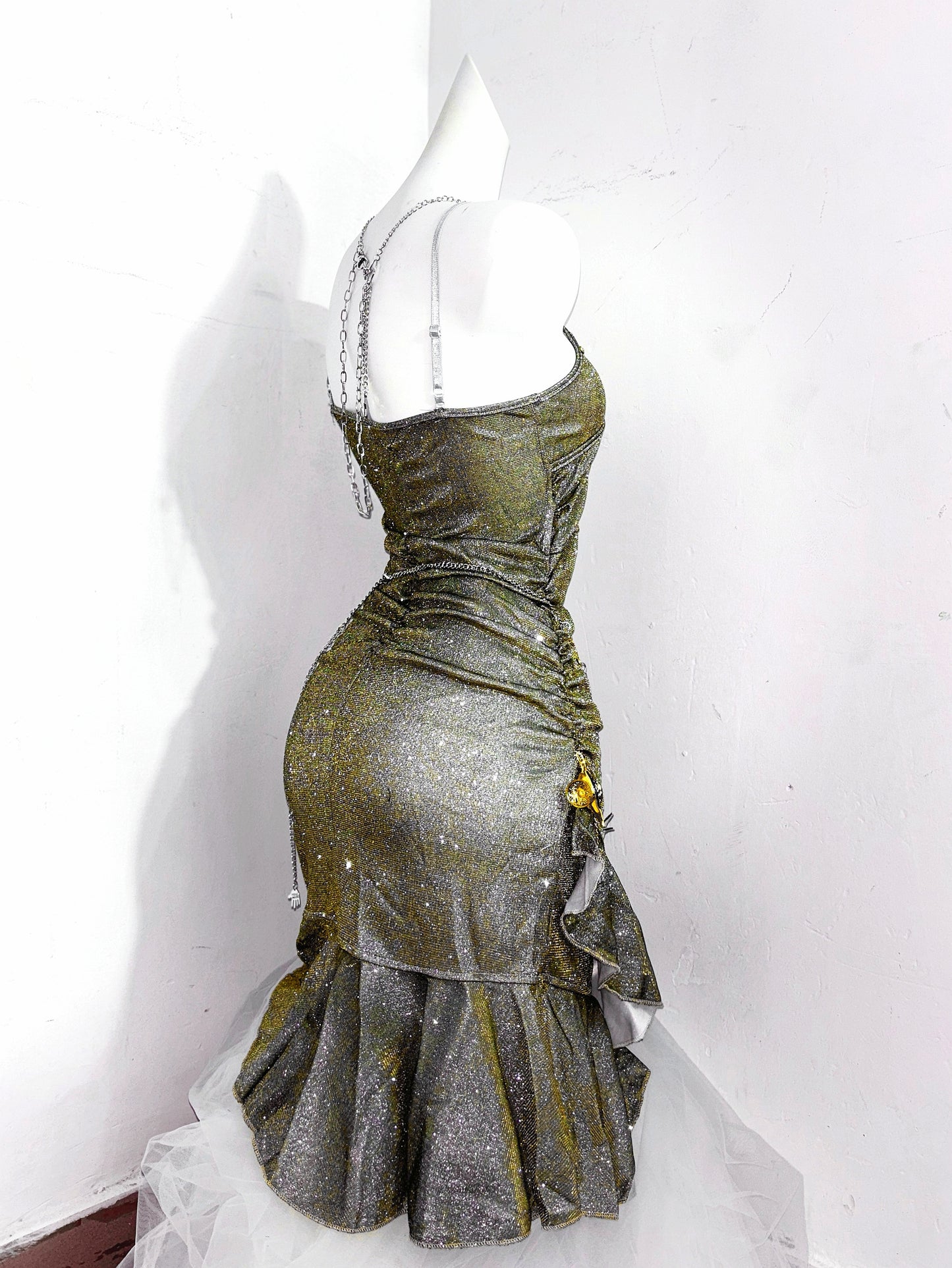 Gorgeous Olive Green Spaghetti Straps Sheath Short Party Dresses RF0889
