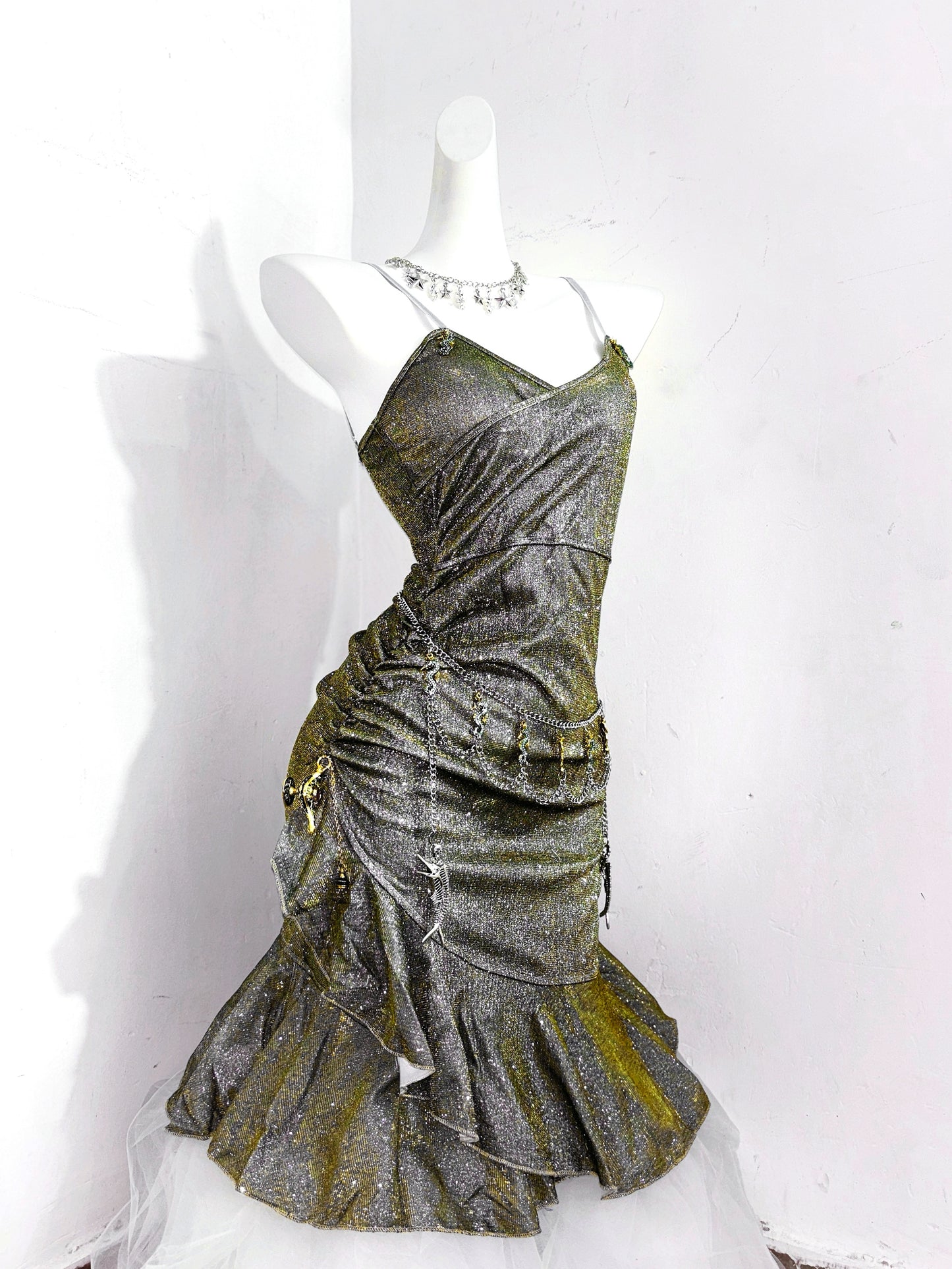 Gorgeous Olive Green Spaghetti Straps Sheath Short Party Dresses RF0889