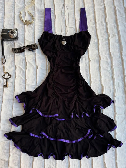 Gorgeous Black Square Neck A-Line Short Retro Prom Dresses Party Dress RF0900