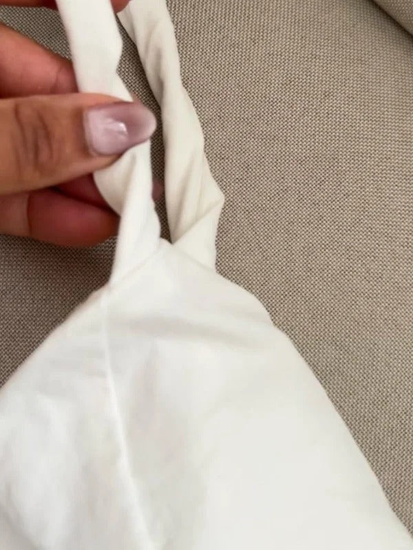 Sweet White Spaghetti Straps A-Line Satin Short Cocktail Party Dress RF0907
