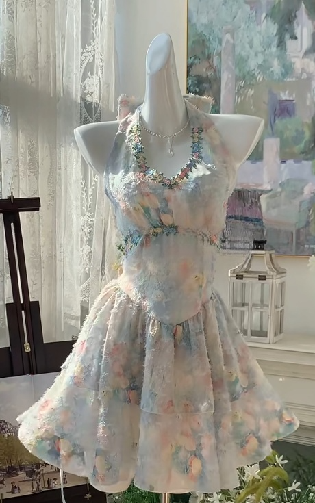 Fairytale Halter Neck A-Line Short Birthday Party Dress RF0920