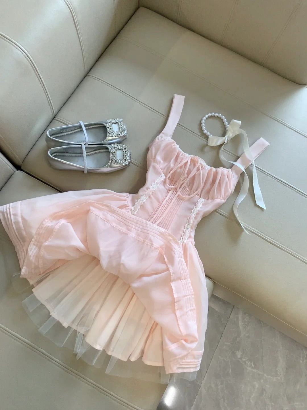 Gorgeous Pink Square Neck A-Line Tulle Short Birthday Party Dress RF0922