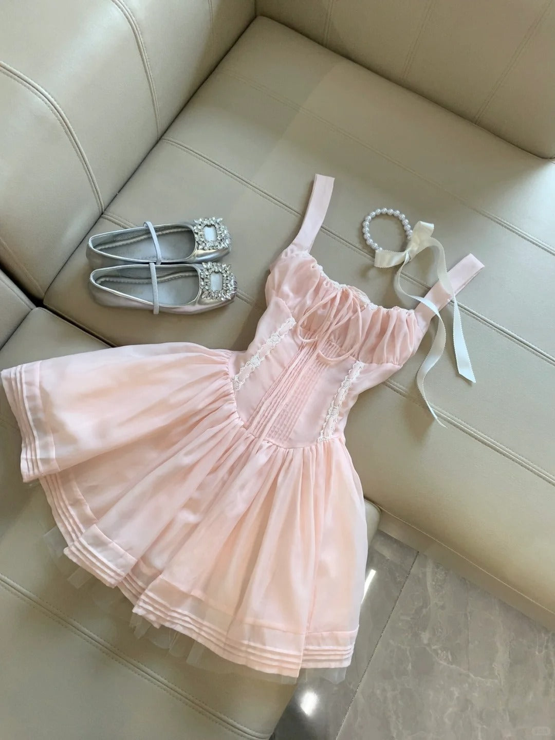 Gorgeous Pink Square Neck A-Line Tulle Short Birthday Party Dress RF0922
