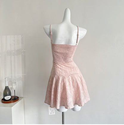 Robe de soirée courte en satin rose à bretelles spaghetti, coupe trapèze, tenue d'anniversaire tendance, RF0942
