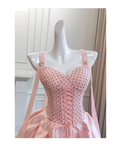 Superbe robe de soirée courte en satin rose à bretelles spaghetti et corset pour Sweet 16, RF0984