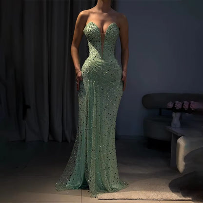 Robe de bal sirène sexy vert menthe, décolleté en cœur, longue, tenue de soirée pour 22e anniversaire, robe de remise de diplôme, RB957
