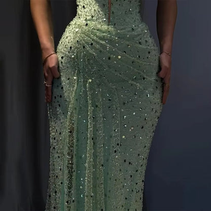 Robe de bal sirène sexy vert menthe, décolleté en cœur, longue, tenue de soirée pour 22e anniversaire, robe de remise de diplôme, RB957