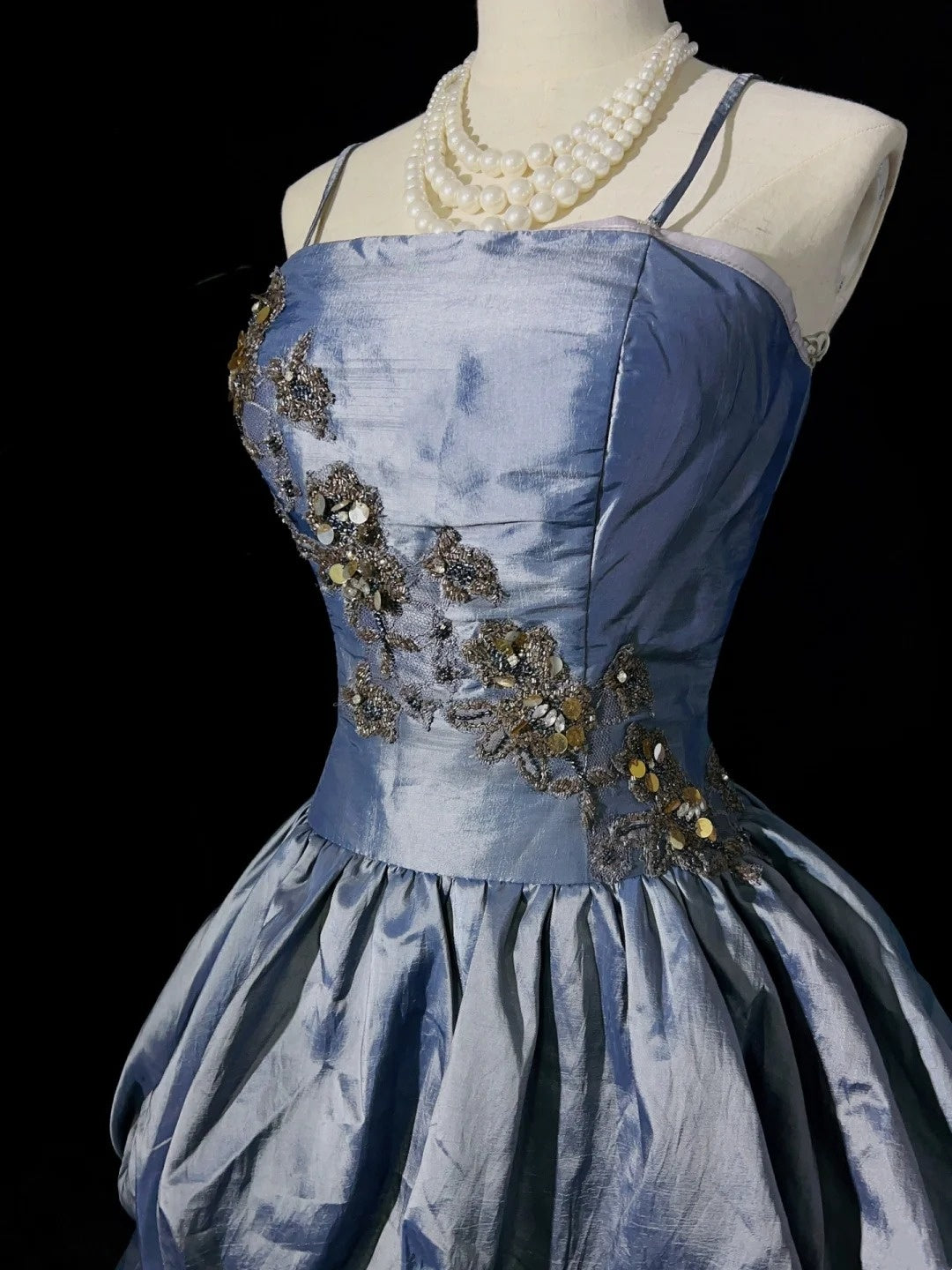 Wunderschöne Abschlussballkleider Inspo Ballkleid Spaghettiträger Grau Satin mit Spitze Lang für Damen Formelles Kleid N3202