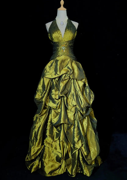 Bescheidene Ballkleider für den Abschlussball, olivgrün, Satin, bodenlang, formelle Abendgarderobe N3485
