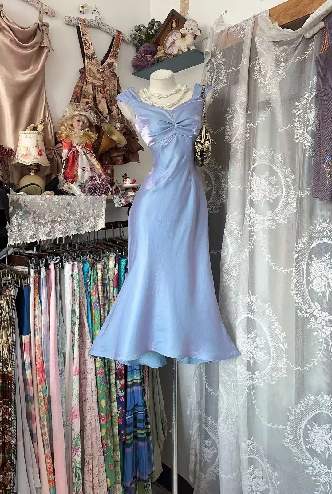 Sexy Meerjungfrau Herz Sweetheart Flieder Mid Length Abschlussfeier Geburtstagskleid Homecoming Kleider N3711