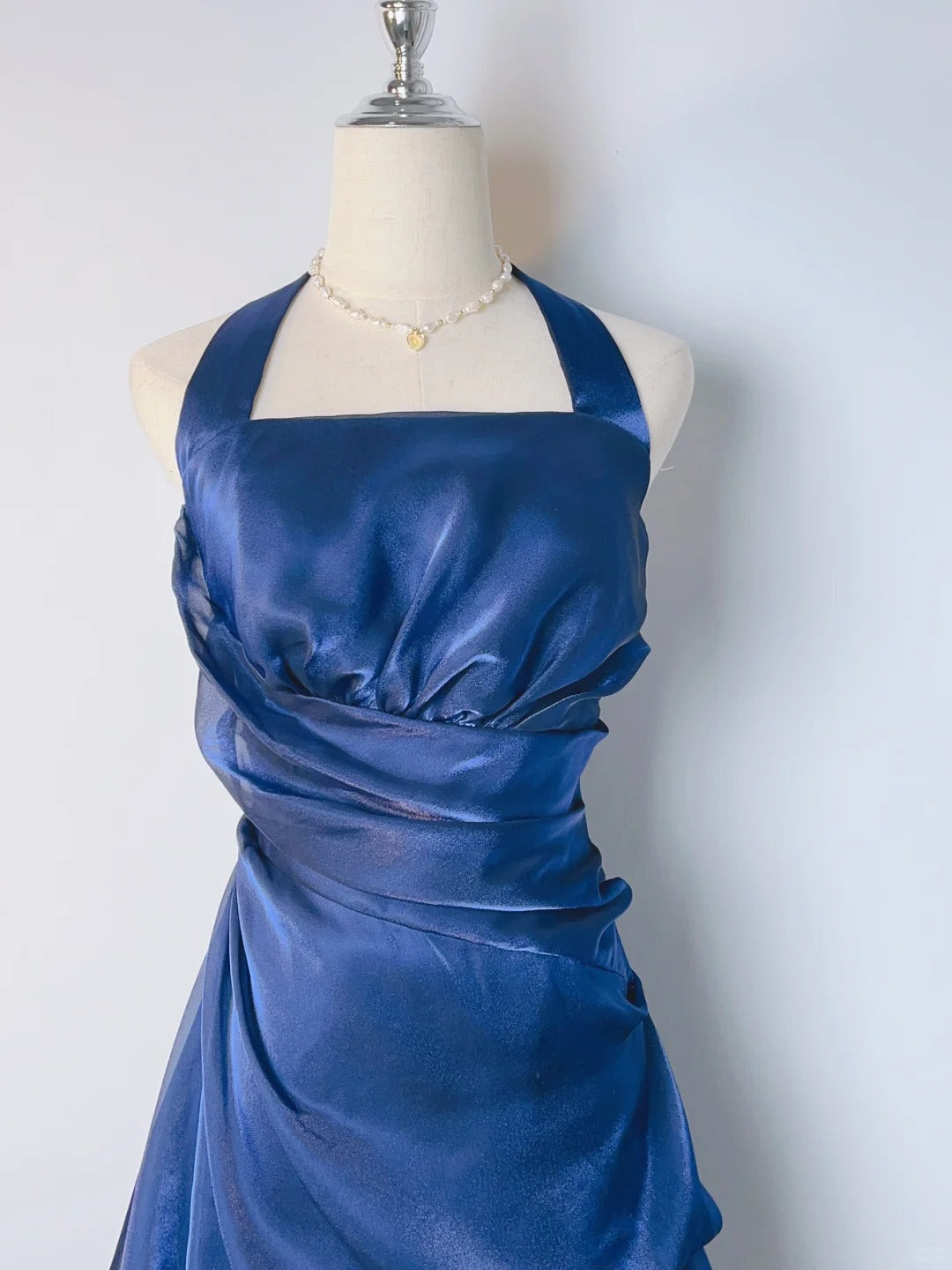 Vintage A line Halter 9th Grade Royal Blue Short Senior Inspo Birthday 18th Party Outfits Homecoming Dresses RB3898