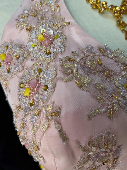 Robes de bal intemporelles ligne A, dos nu, mousseline rose avec perles, longues tenues de soirée N3205