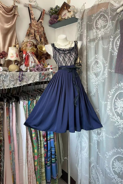 Niedliches Ballkleid, marineblau, kurz, Mini, für den 16. Geburtstag, Homecoming-Outfits N3602