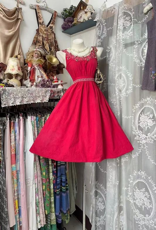 Cute Ball Gown Red Short Mini 16th Birthday Gown Homecoming Outfits N3604