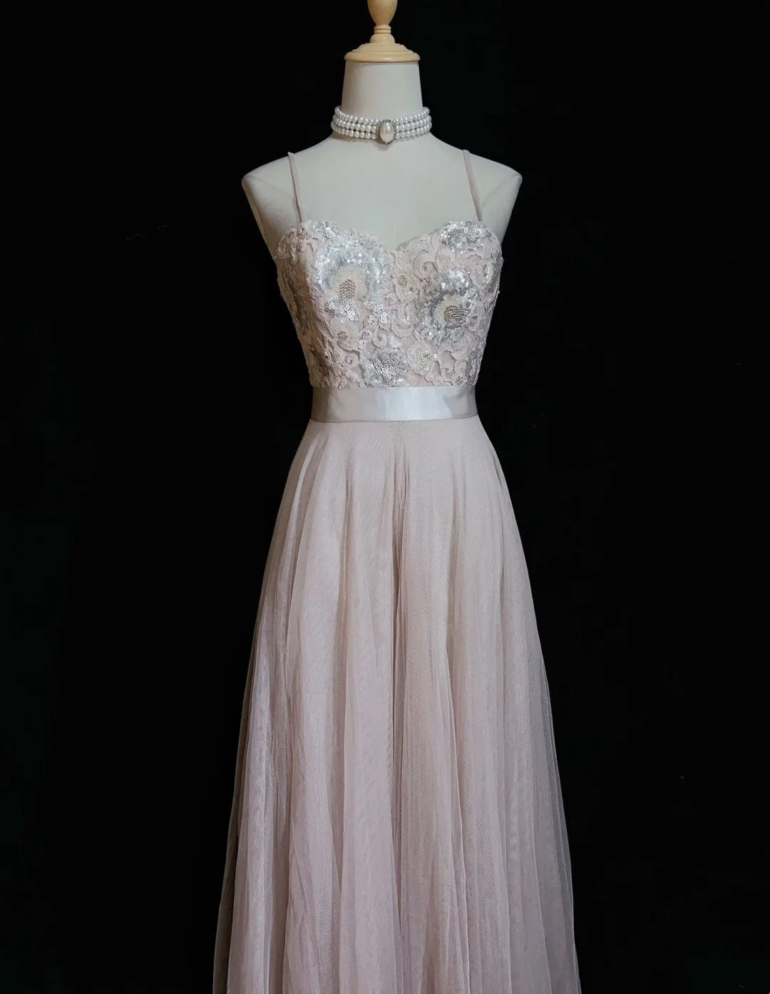 Elegantes A-Linien-Spaghettiträger-Kleid in Rouge-Pink mit Pailletten-Spitze, Ballkleid mit Pailletten für Geburtstage und Abschlussbälle N2834