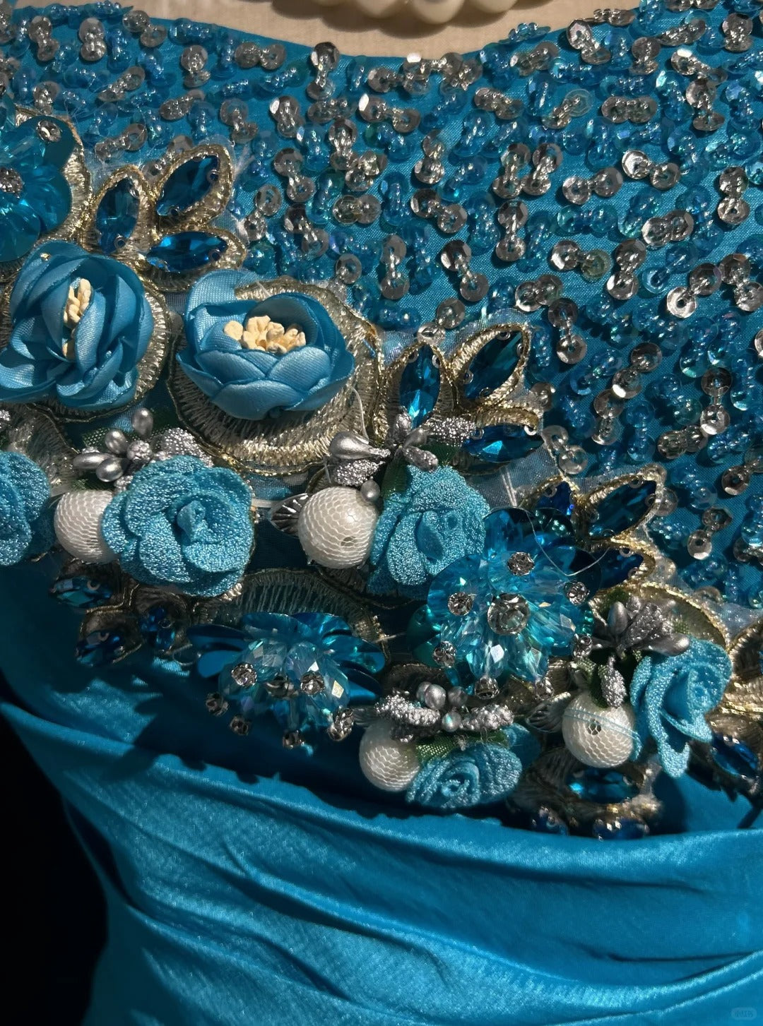 Jolie robe de soirée courte bleue à bretelles fines, avec jupe de bal, pour cocktail ou bal de promo N4218