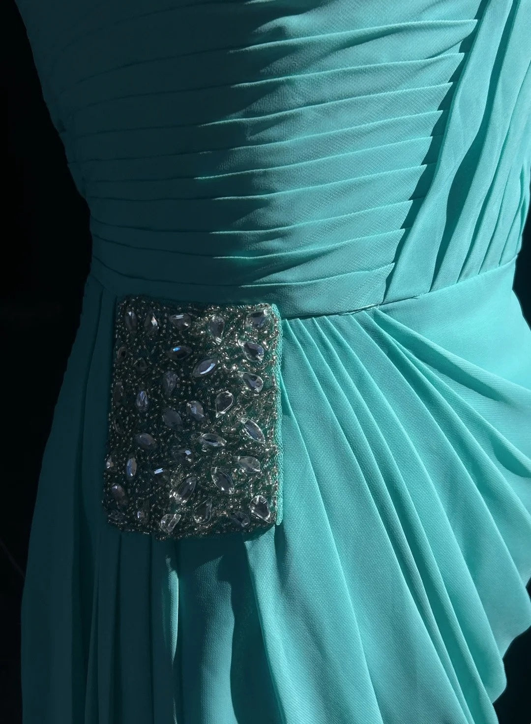 Hübsches A-Linien One-Shoulder Blaues Chiffon Kurzes Mini-Heimkehrkleid Hoco Ballkleid N2616