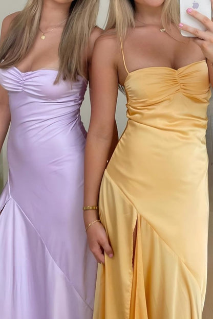 Long Prom Dresses With Split Mermaid Spaghetti Straps Maxi Long Party Prom Dresses Vestidos De Dia AB515