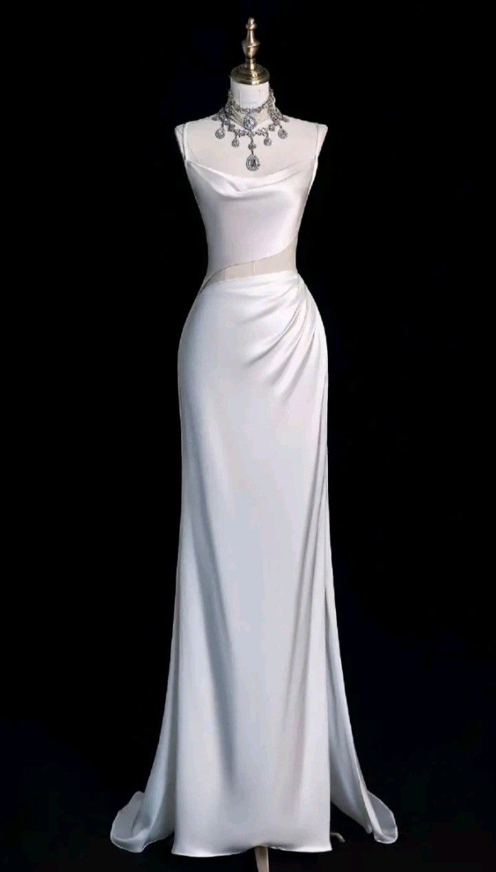 Retro-Brautkleider im Stil der 1950er Jahre: Meerjungfrauen-Schnitt mit Spaghettiträgern, Satin, Brautkleider in Petite/Plus Size für Frühling/Sommer AB1507