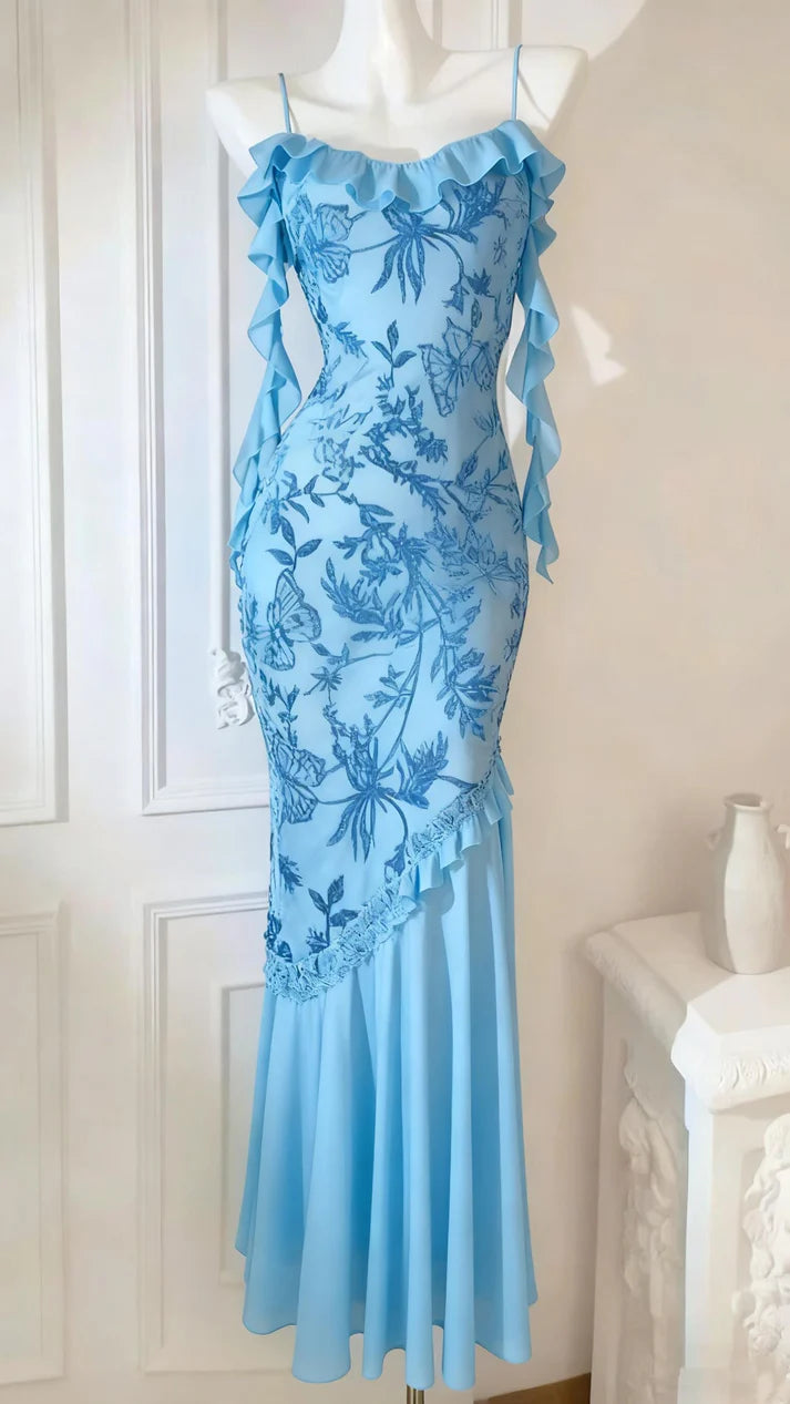 Robe de bal sirène vintage à bretelles spaghetti en dentelle noire, tenue de soirée pour 18e anniversaire, RA076
