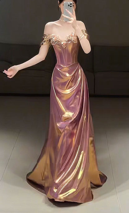 Modest Mermaid Prom Dresses With Beading Long Evening Party Formal Outfits RB6542