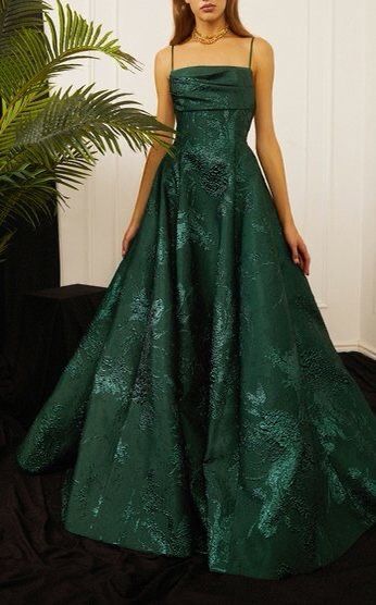 Robe de bal élégante, coupe trapèze, bretelles spaghetti, satin vert foncé, sans manches, dos nu, robe de soirée formelle AB442