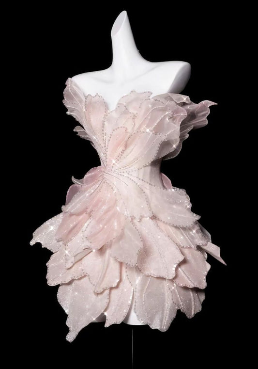 Dreamy A Line Strapless Pink For Barbie Girls Party Dress Short Mini 18th Birthday Dresses Hoco Outfits RB3540