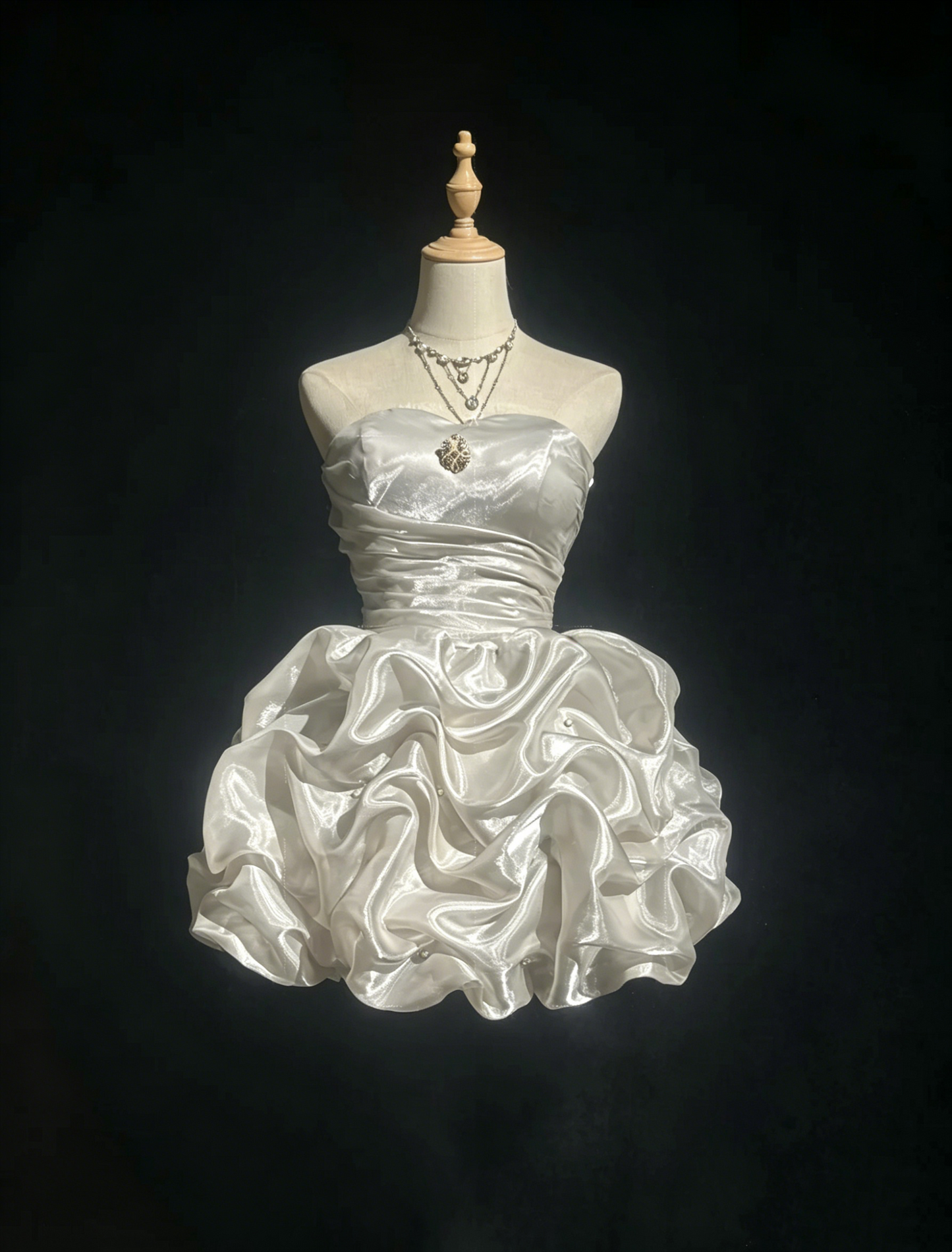 Robe de soirée glamour, bustier, robe de cocktail blanche, robes de bal de promo N3812
