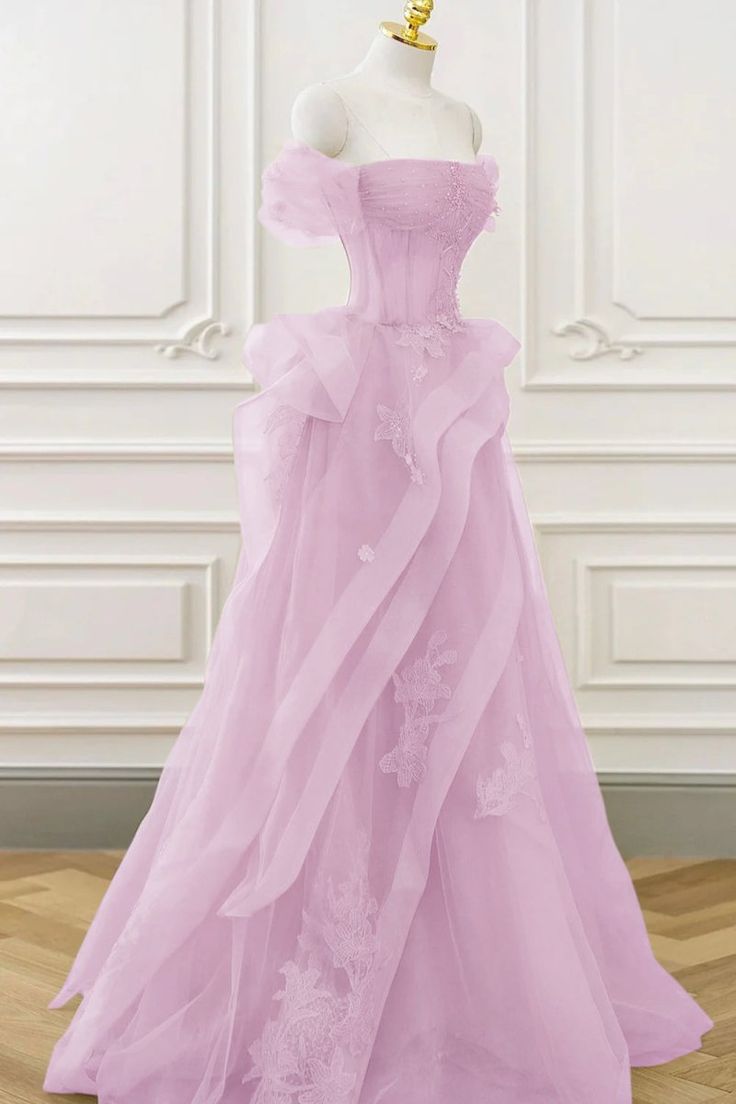 Robe de bal élégante en tulle et dentelle vert sauge, épaules dénudées, longue, robe de soirée, AB327