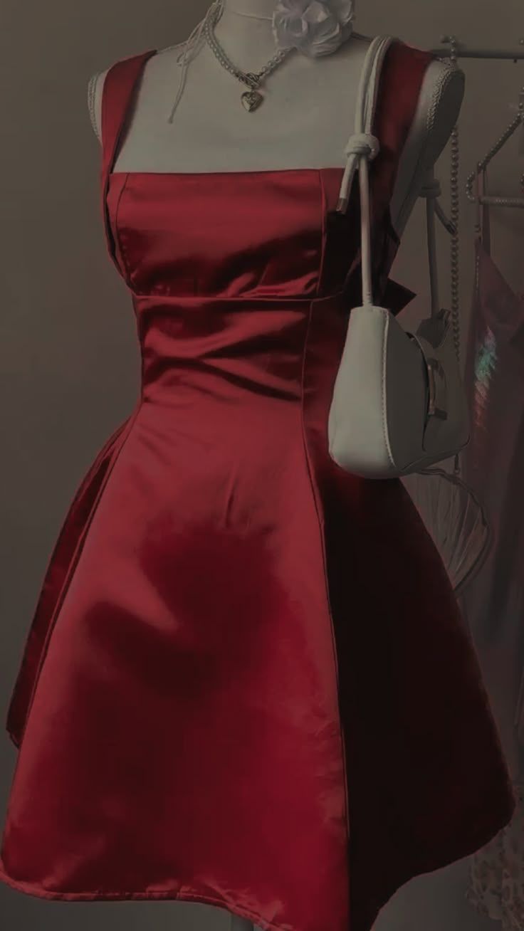 Flirty Kurze Homecoming Kleider A Linie Quadratischer Ausschnitt Rot Satin Semi Formal Abschluss Mini Hoco Outfit RB4629