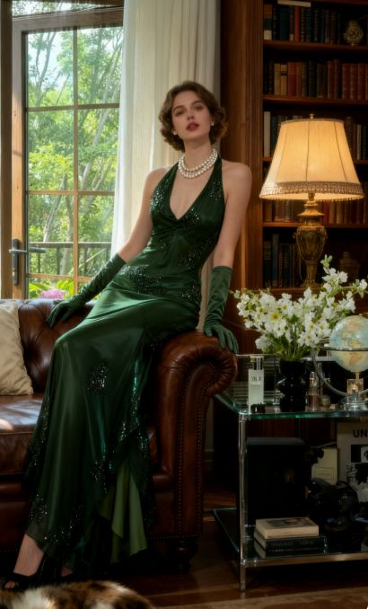 Grünes, ärmelloses Chiffon-Abendkleid mit Perlenbesatz, langes Ballkleid, elegantes grünes Abendkleid, Tanzoutfit N530