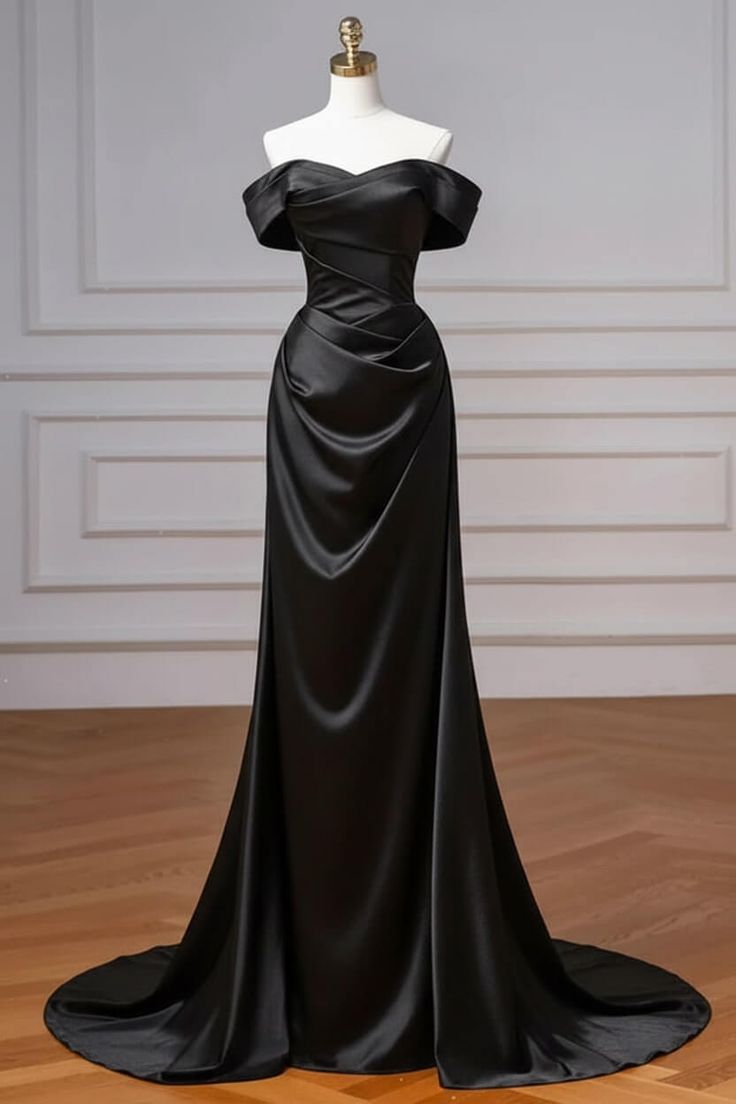 Marineblaues Ballkleid, schulterfreies Abendkleid mit abnehmbarer Schleppe, Modell N1853