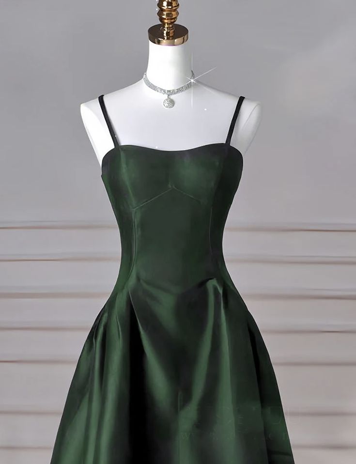 Classy Simple A-Line Dark Blue Satin Long Prom Dress, Dark Blue Long Formal Dress AB136