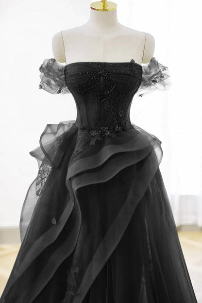 Robe de bal élégante en tulle et dentelle vert sauge, épaules dénudées, longue, robe de soirée, AB327