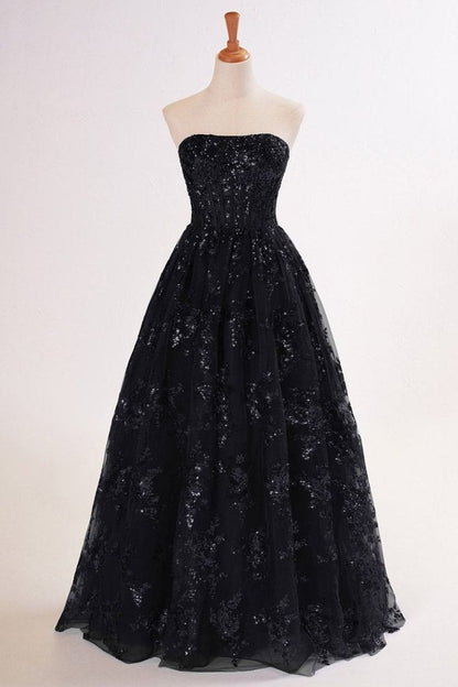 A line Royal Blue Sequined Lace Long Prom Dress with Pockets Formal Evening Gowns AB499