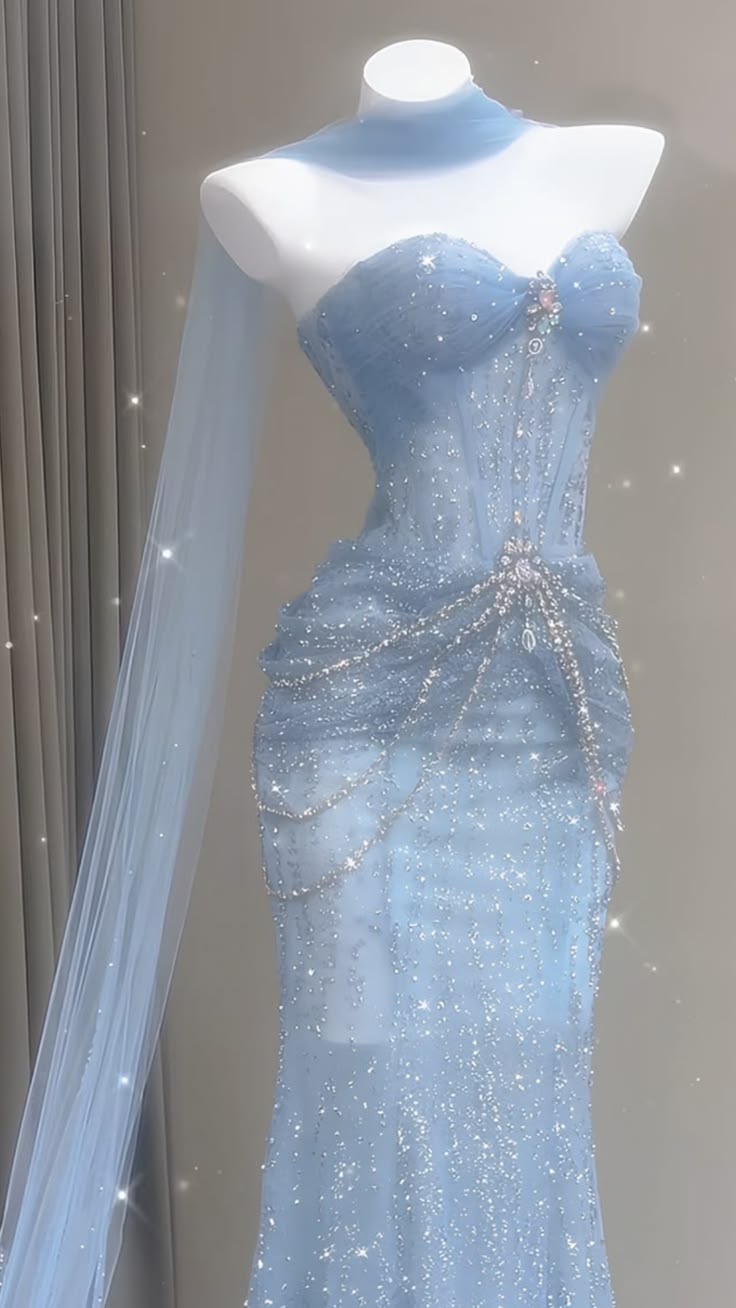 Sweetheart Mermaid Tulle Long Prom Dresses Blue Formal Evening Dress Bodycon For Girls Women N4103
