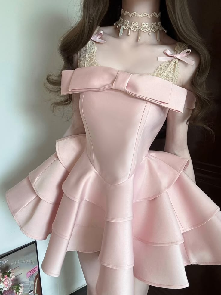 Einfaches Ballkleid, schulterfrei, pink, Heimkehrkleider, kurze Länge, Cocktail Hoco Outfits RB4647