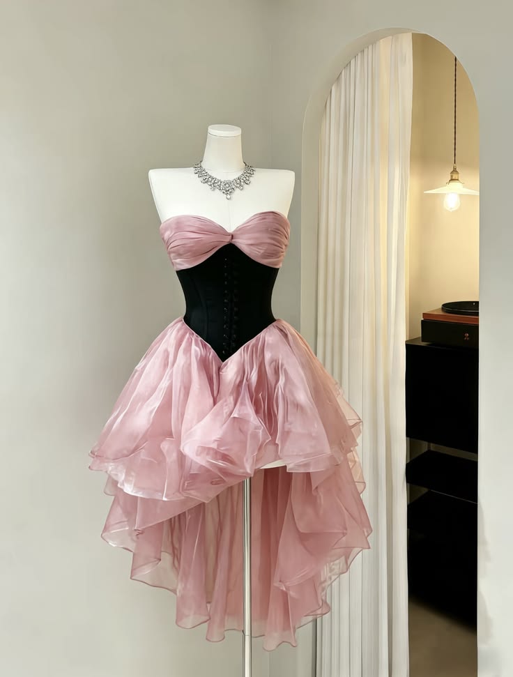 Robe de soirée classique asymétrique, bustier en cœur, rose, pour dîner et soirée, robes d'anniversaire pour les 24 ans, idées de tenue Hoco RB3665