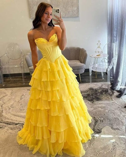 Robe de bal bustier à imprimé floral, robe de soirée longue à volants en mousseline avec fente, Vestidos De Dia AB537