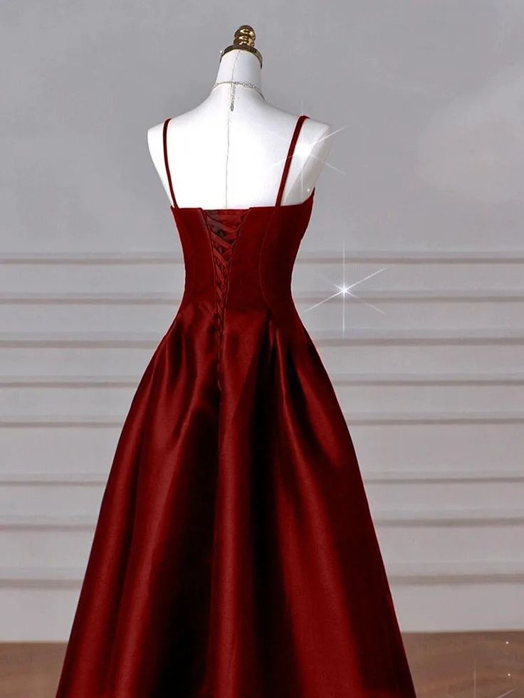 Classy Simple A-Line Dark Blue Satin Long Prom Dress, Dark Blue Long Formal Dress AB136