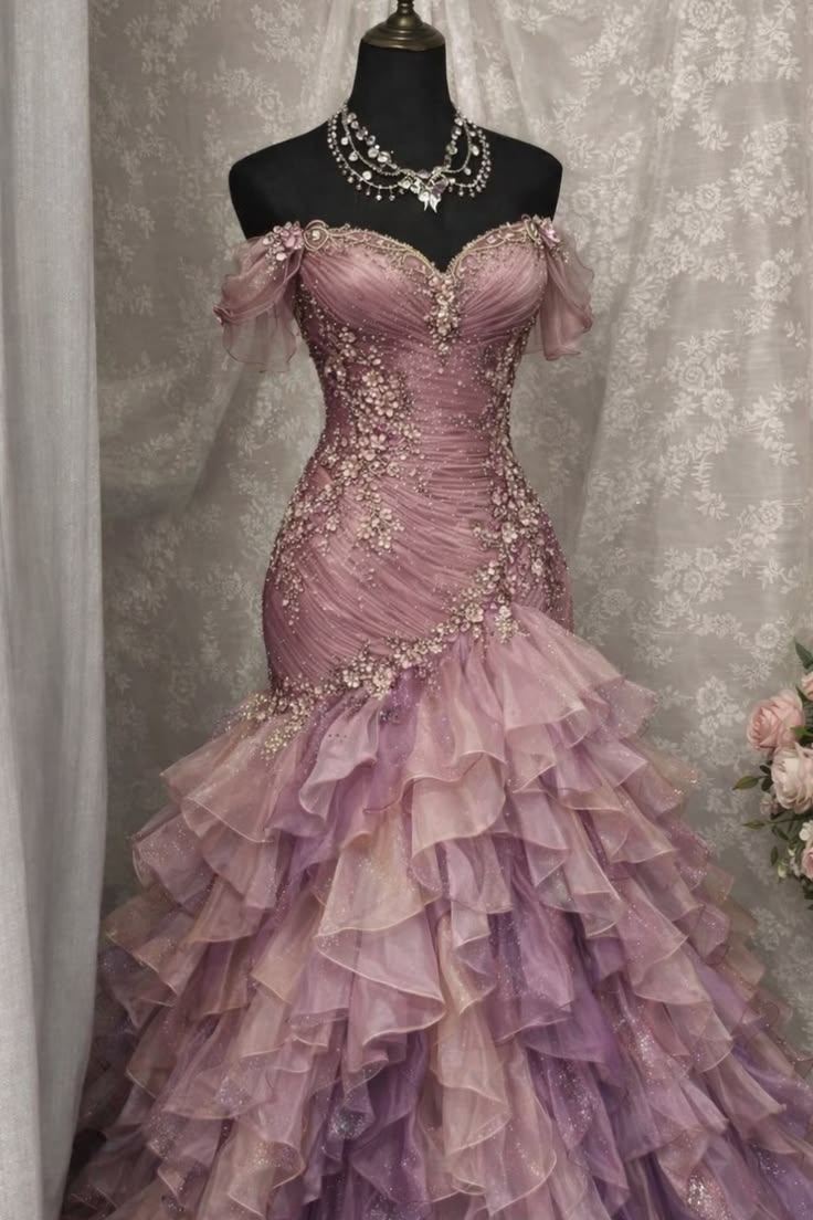 Elegant Mermaid Off The Shoulder Pink With Beading Perfection-Formal Goals Nigh Evening Long Prom Dress Party Outfits RB6762
