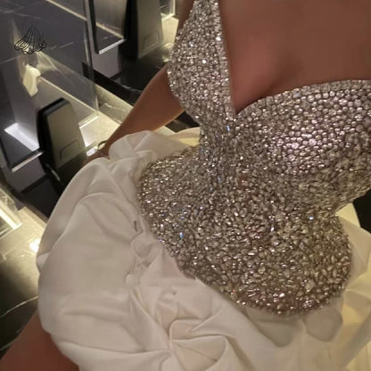 Robe de bal scintillante en cœur blanc robes de bal courtes pour lycée 8e année robe de retour à la maison RB3378