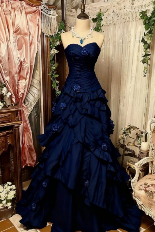 Robe de bal longue en tulle dégradé violet, rose et bleu, élégante et raffinée, style rétro, ornée de délicates perles florales et de fleurs (N782)